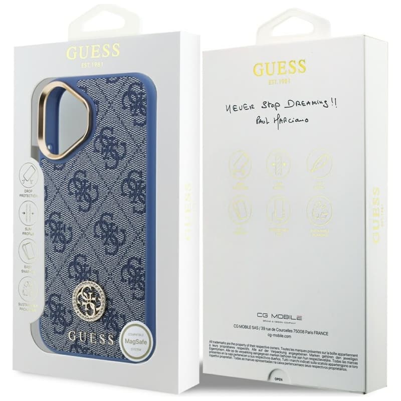 Guess 4G Strass Logo MagSafe - Case iPhone 17 (Blue) 8