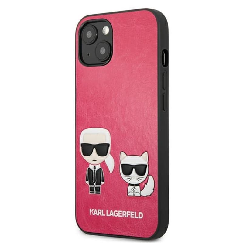 Karl Lagerfeld PU Leather Karl & Choupette Embossed - Case for iPhone 13 Mini (Fuchsia) 2
