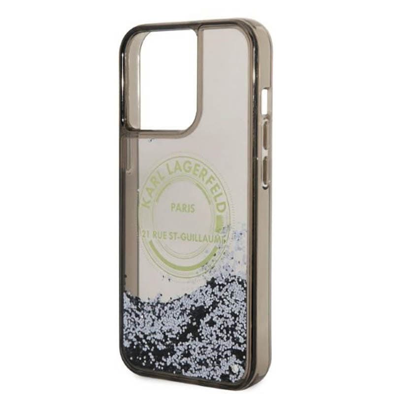 Karl Lagerfeld Liquid Glitter Round RSG Logo Case - Case for iPhone 14 Pro Max (Black) 6