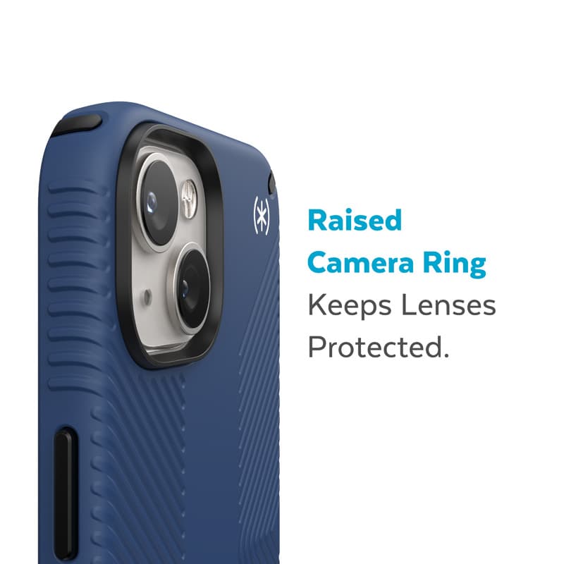 Speck Presidio2 Grip - Anti-slip iPhone 15 Plus / 14 Plus Case (Coastal Blue / Black / White) 7