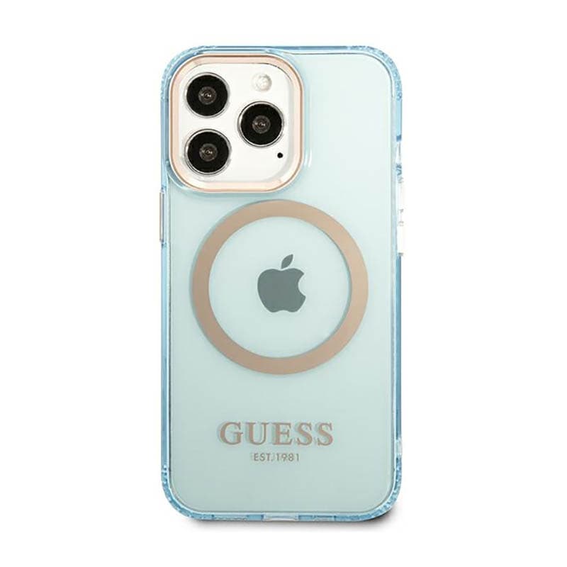 Guess Gold Outline Translucent MagSafe - Case for iPhone 13 Pro (Blue) 3