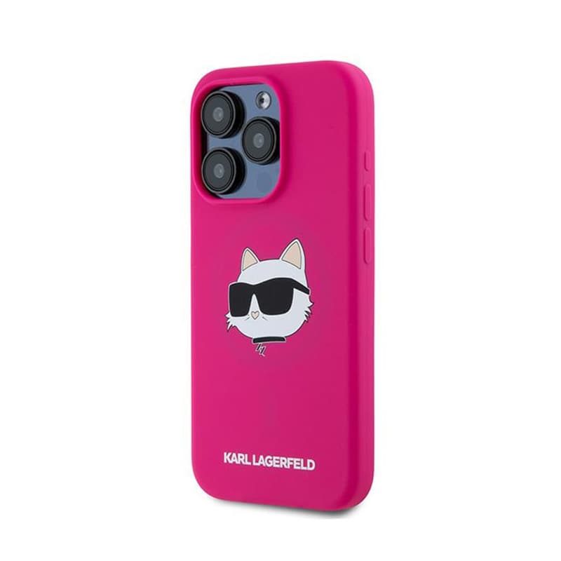 Karl Lagerfeld Silicone Choupette Head MagSafe - iPhone 15 Pro Case (Pink) 2