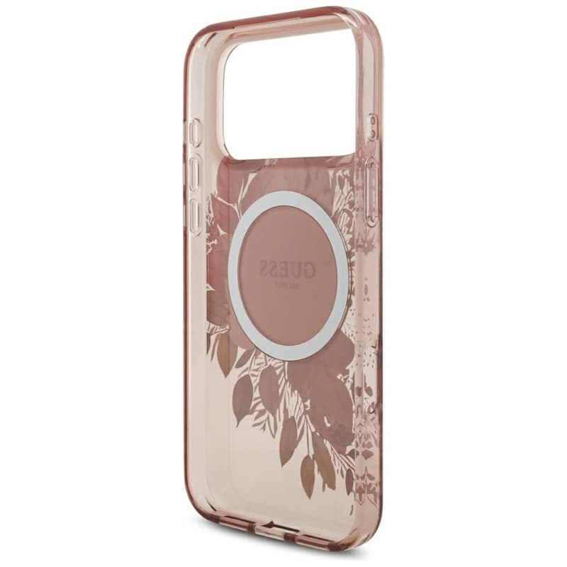 Guess IML Flowers Electro Pearl Strap MagSafe - Case iPhone 17 Pro Max (pink) 7