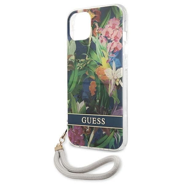 Guess Flower Cord - Cover for iPhone 13 mini (Blue) 6