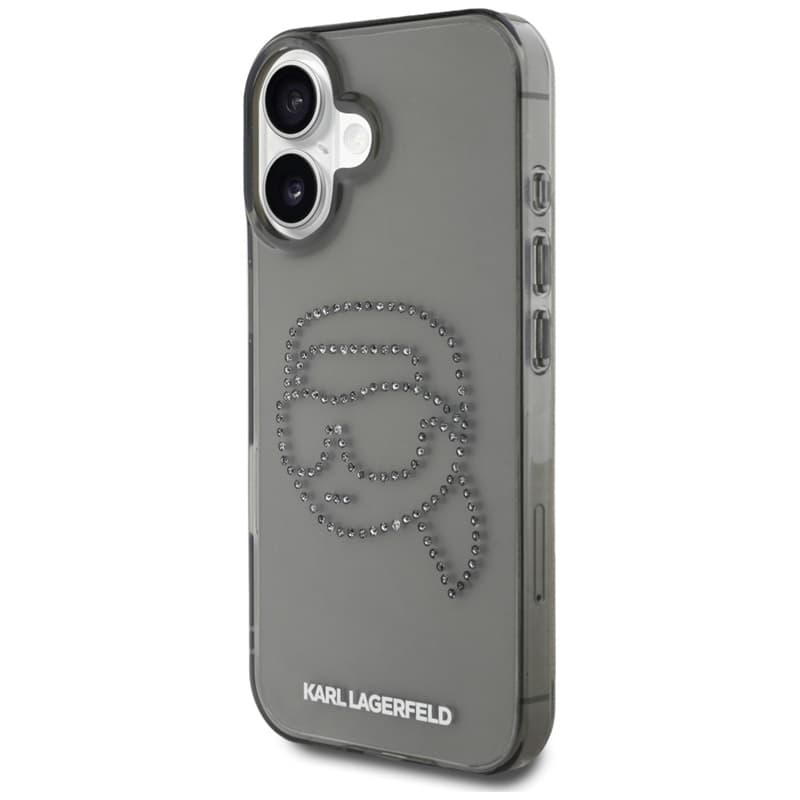 Karl Lagerfeld IML Rhinestones Karl Head - Case for iPhone 16 (black) 2