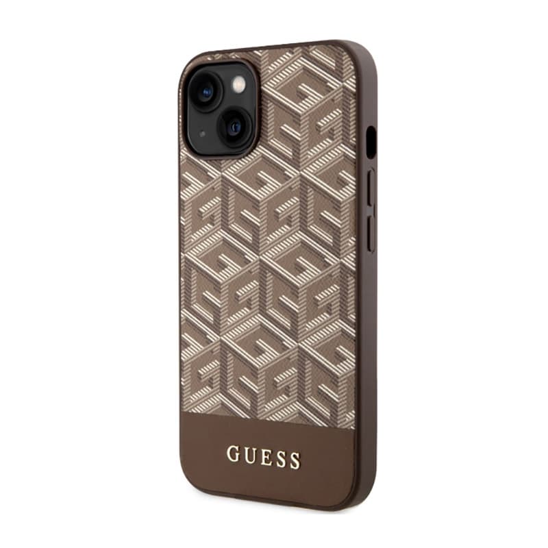 Guess GCube Stripes MagSafe - Case for iPhone 14 Plus (Brown) 2