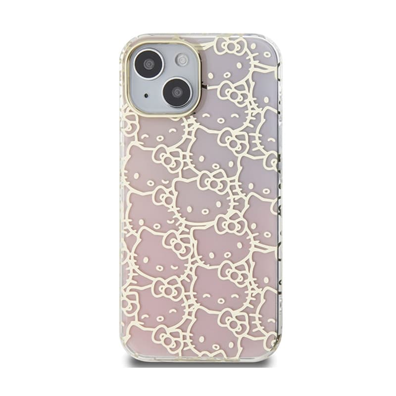 Hello Kitty IML Gradient Electrop Crowded Kitty Head - iPhone 15 Case (pink) 3