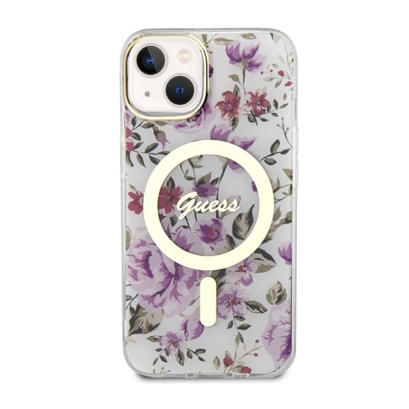 Guess Flower MagSafe - Case for iPhone 14 Plus (Transparent) 3
