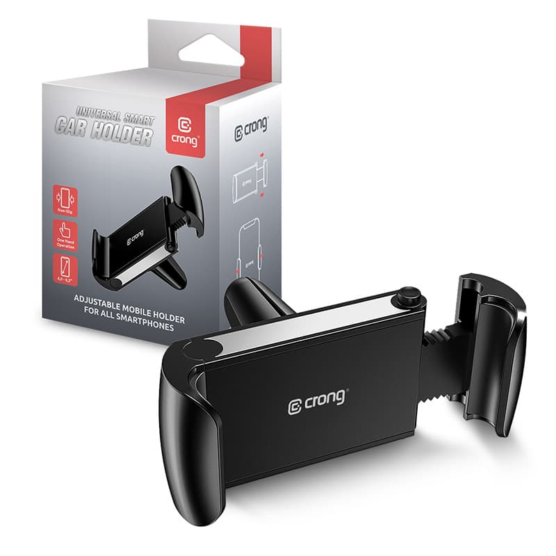 Crong Universal Smart Car Holder – Universal car phone holder for 4"-6.5" phones (black) 2