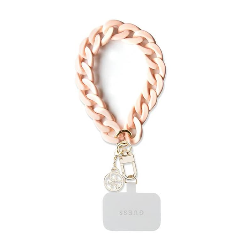 Guess Universal Big Hand Strap Acrylic 4G Charm - Universal phone strap (Pink) 1