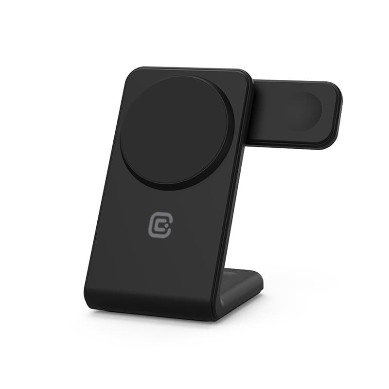 Crong MagSpot Pivot Stand - 3-in-1 Wireless Charger with MagSafe for iPhone, Apple Watch, and AirPods (Black) 7