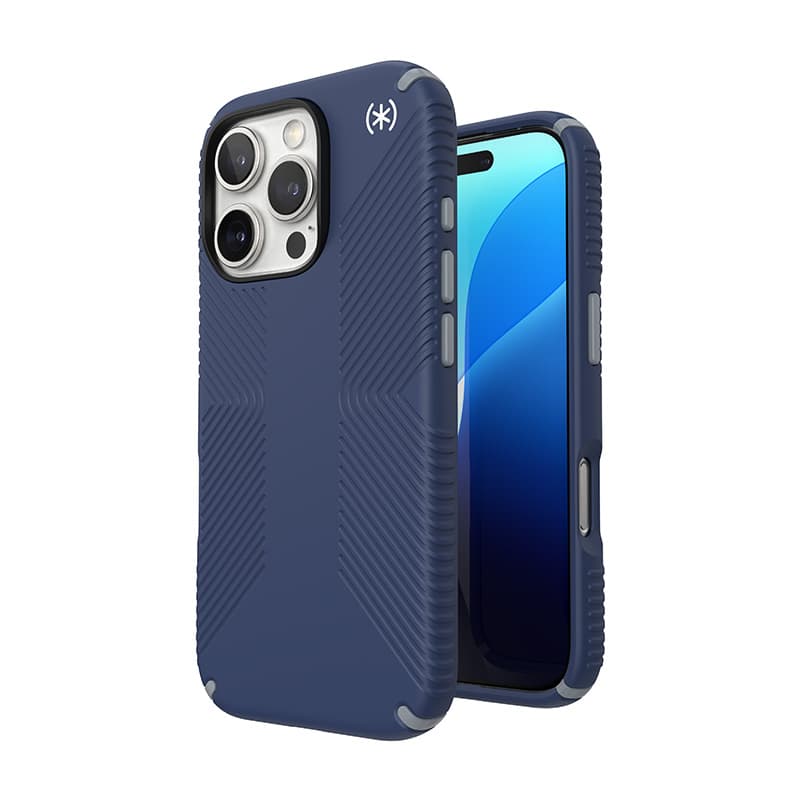 Speck Presidio2 Grip - iPhone 16 Pro Case (Coastal Blue / Dust Gray / White)