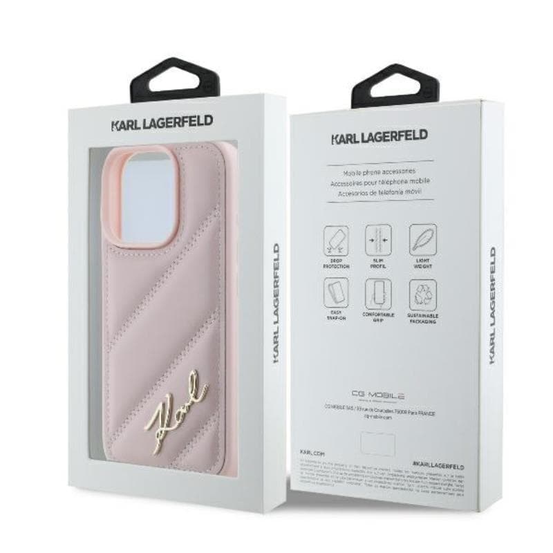 Karl Lagerfeld Quilted Signature - Case for iPhone 16 Pro (pink) 8