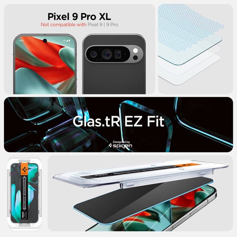 Spigen GLAS.TR EZ FIT Privacy 2-Pack - Tempered Glass with Privacy Filter for Google Pixel 9 Pro XL (2 pcs) 8