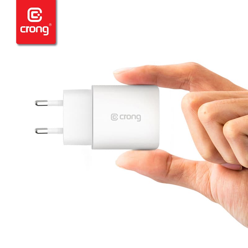 Crong USB-C Travel Charger – USB-C Power Delivery 20W Wall Charger (White) 7