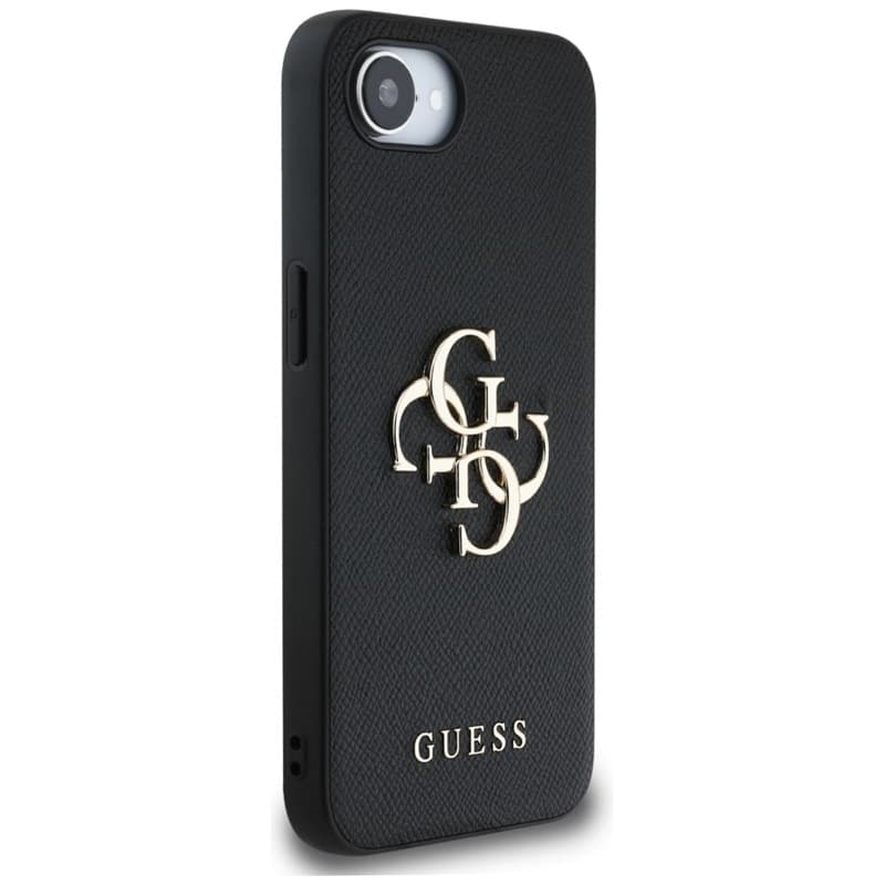 Guess Grained Big 4G Logo Small Classic Logo - Case for iPhone 16e (black) 4