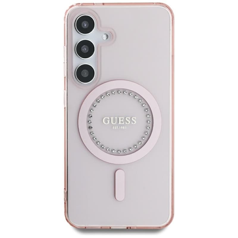 Guess Rhinestones Printed Classic Logo MagSafe - Case for Samsung Galaxy S25 (pink) 3