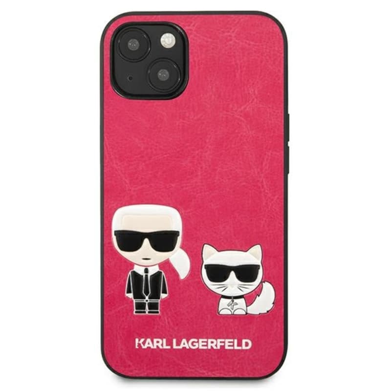 Karl Lagerfeld PU Leather Karl & Choupette Embossed - Case for iPhone 13 Mini (Fuchsia) 3