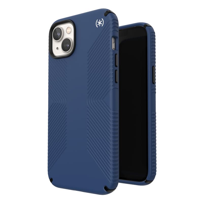 Speck Presidio2 Grip - Anti-slip iPhone 15 Plus / 14 Plus Case (Coastal Blue / Black / White)