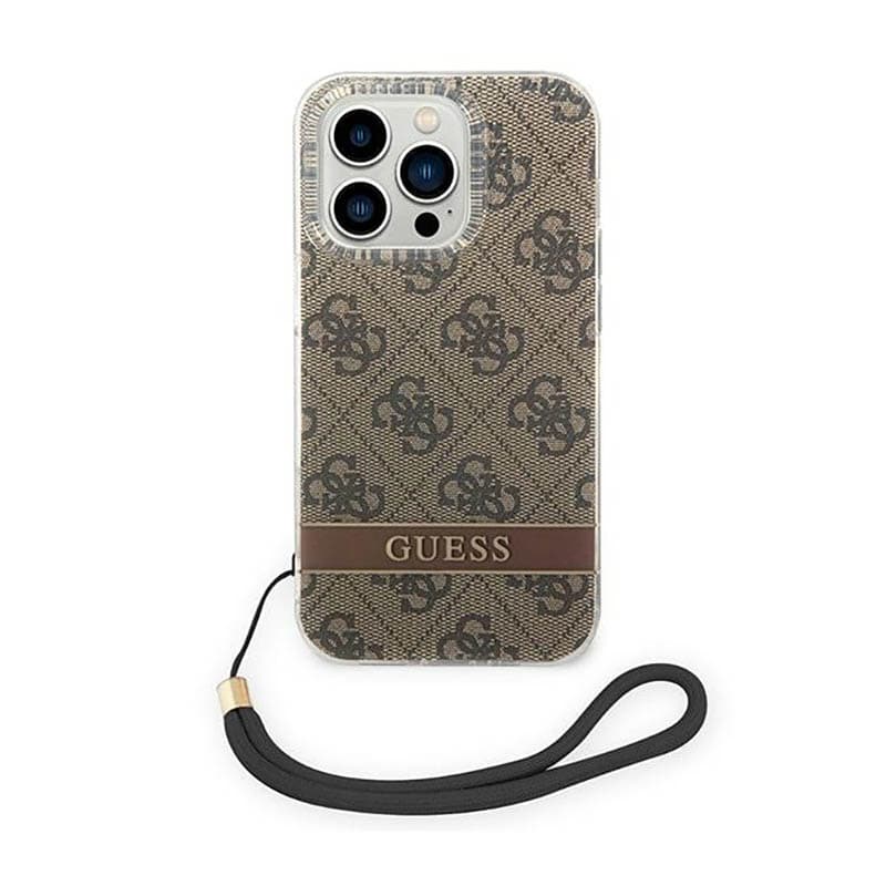 Guess 4G Print Cord - Case for iPhone 14 Pro Max (Brown) 2