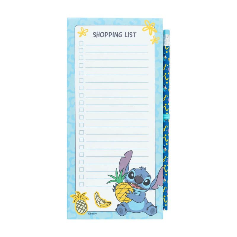 Disney Stitch - Magnetic notebook / shopping list for the fridge + pencil from the Tropical collection (10 x 21 cm) 1