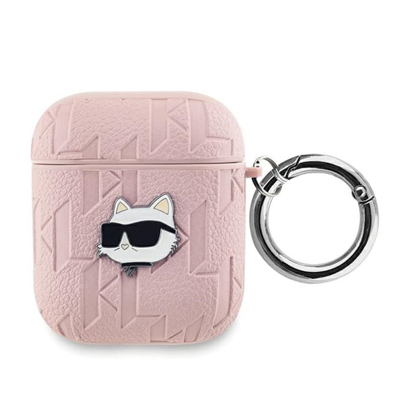 Karl Lagerfeld Monogram Choupette Head - AirPods 1/2 gen Case (pink) 1
