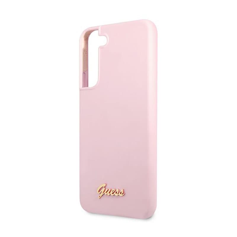 Guess Silicone Script Metal Logo - Cover for Samsung Galaxy S22+ (Pink) 6
