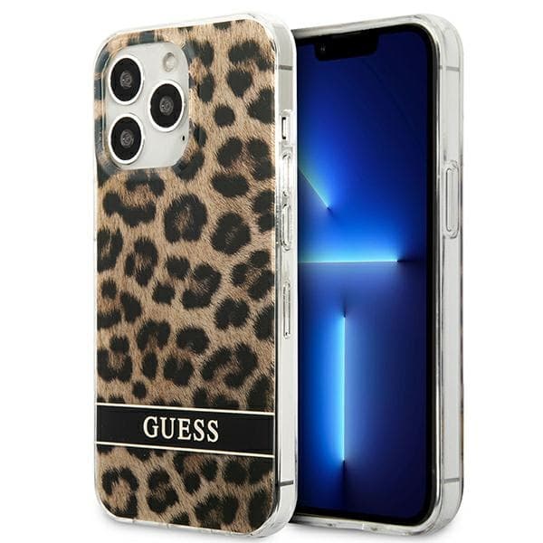 Guess Leopard Electro Stripe - Cover for i iPhone 13 Pro (Brown) 1