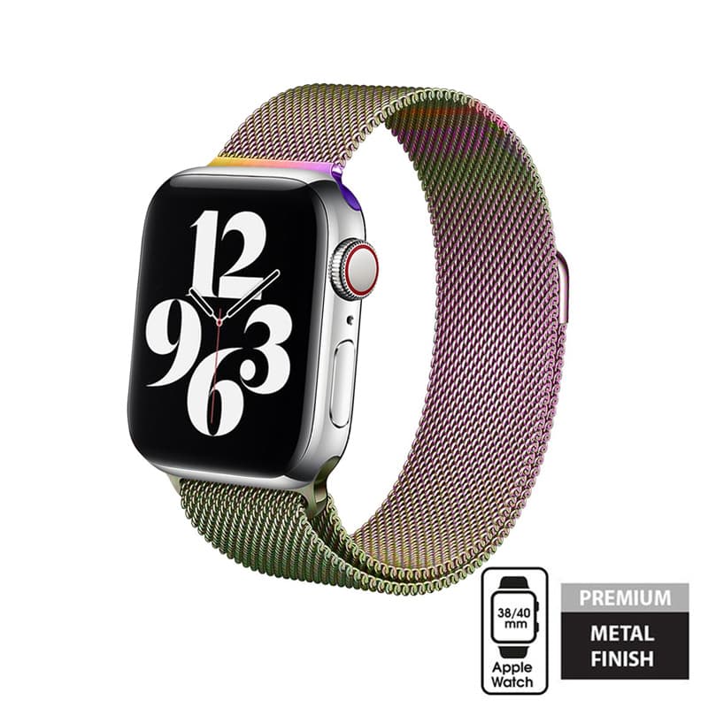 Crong Milano Steel - Stainless Steel Strap for Apple Watch 38/40/41/42 mm (Iridescent) 1