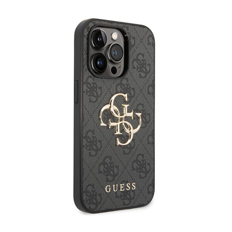 Guess 4G Big Metal Logo - Case for iPhone 15 Pro (Grey) 4