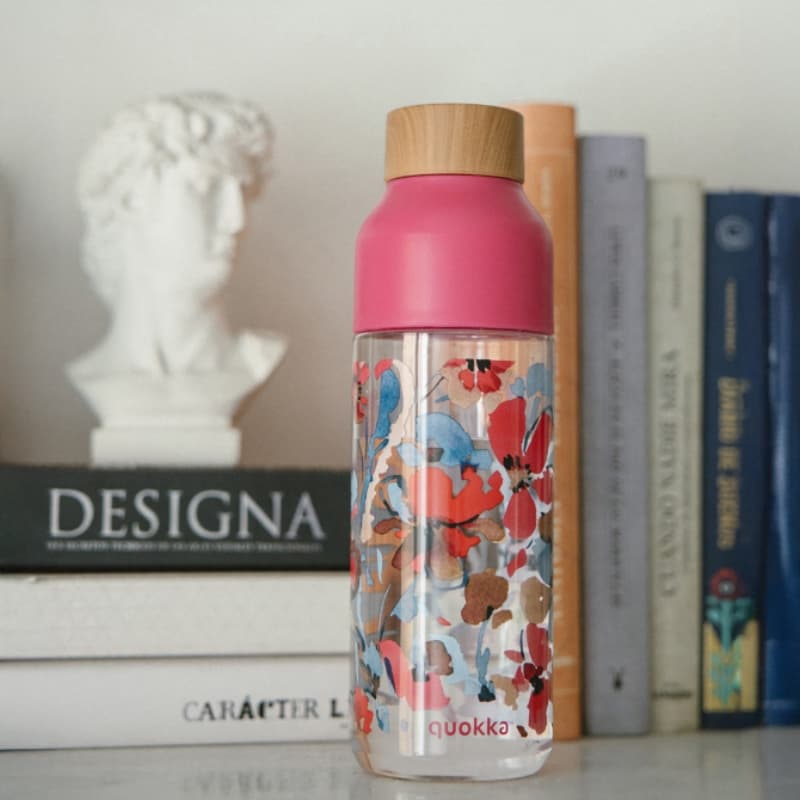 Quokka Ice - ecozen Water Bottle 720 ml (Red Flowers) 4