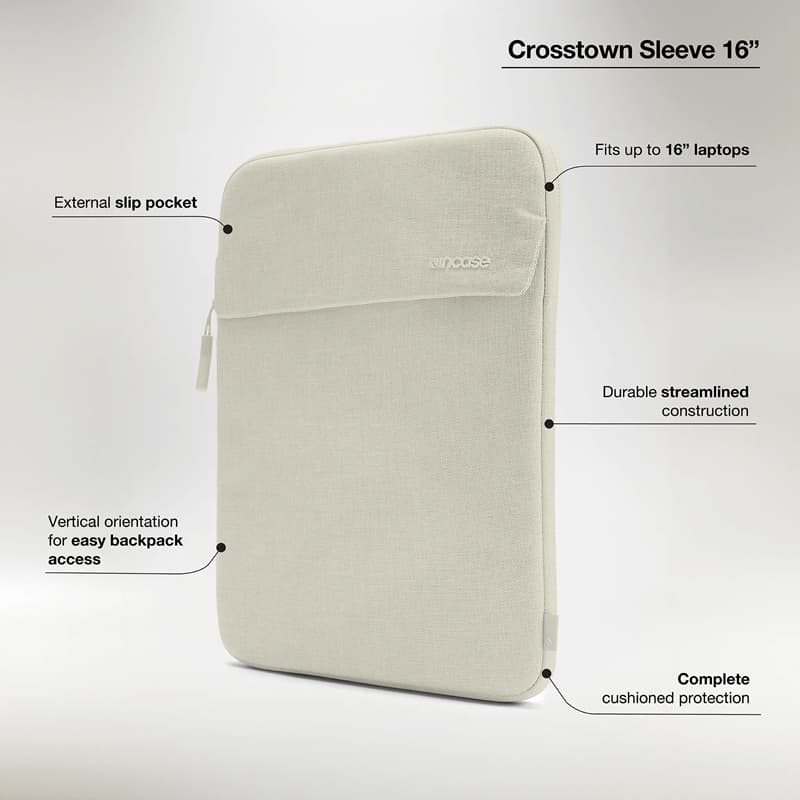 Incase Crosstown Sleeve with Woolenex - Case with Pocket for MacBook Pro 16" (M4/M3/M2/M1/2024-2021) (Black) 6