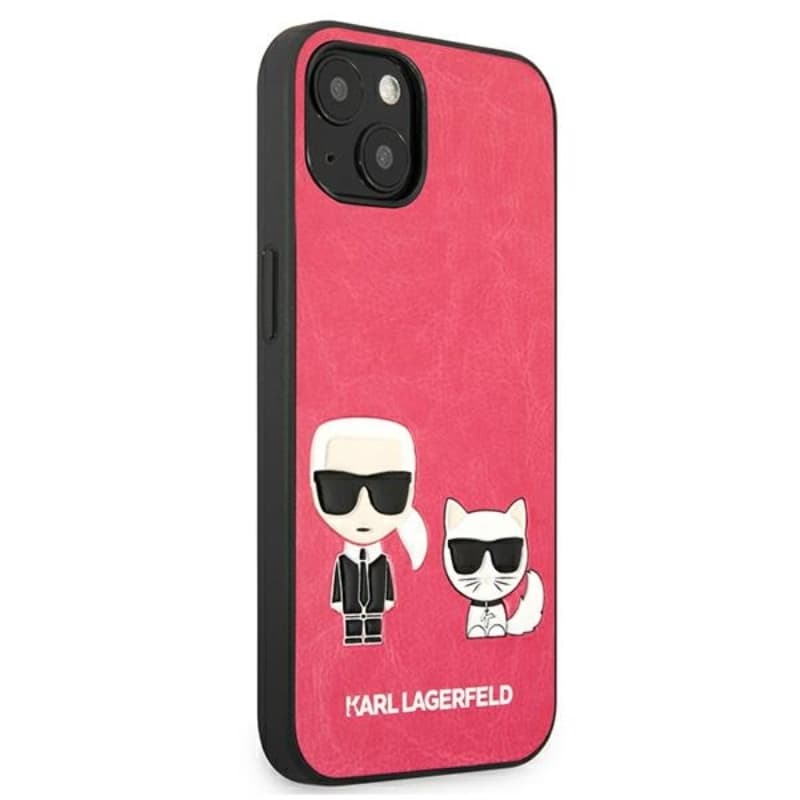 Karl Lagerfeld PU Leather Karl & Choupette Embossed - Case for iPhone 13 Mini (Fuchsia) 4