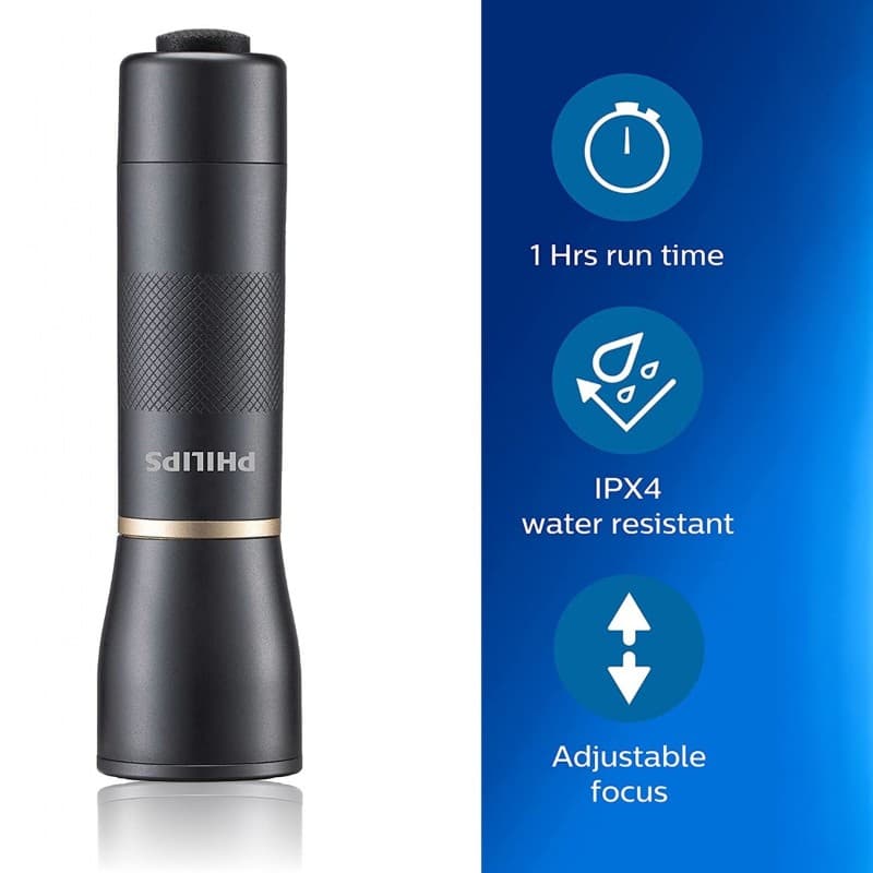 Philips - Aluminum LED flashlight 400 lumens waterproof IPX4 4