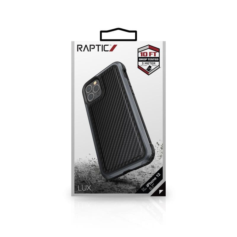 X-Doria Raptic Lux - Aluminum Case for iPhone 12 Pro Max (Drop test 3m) (Black Carbon Fiber) 7