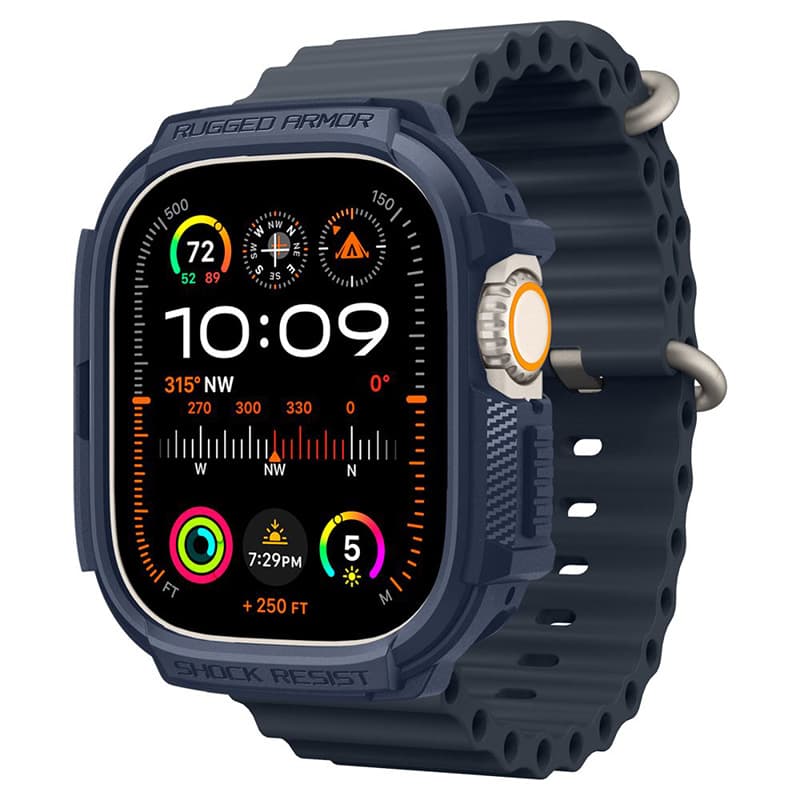 Spigen Rugged Armor - Case for Apple Watch Ultra 1/2 49 mm (Navy Blue) 3