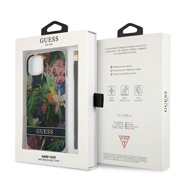 Guess Flower Cord - Cover for iPhone 13 mini (Blue) 8