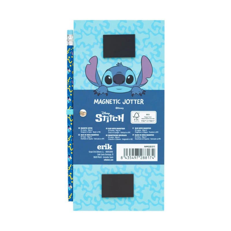 Disney Stitch - Magnetic notebook / shopping list for the fridge + pencil from the Tropical collection (10 x 21 cm) 2