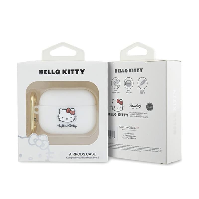 Hello Kitty Silicone 3D Kitty Head - Case for AirPods Pro 2 (white) 4