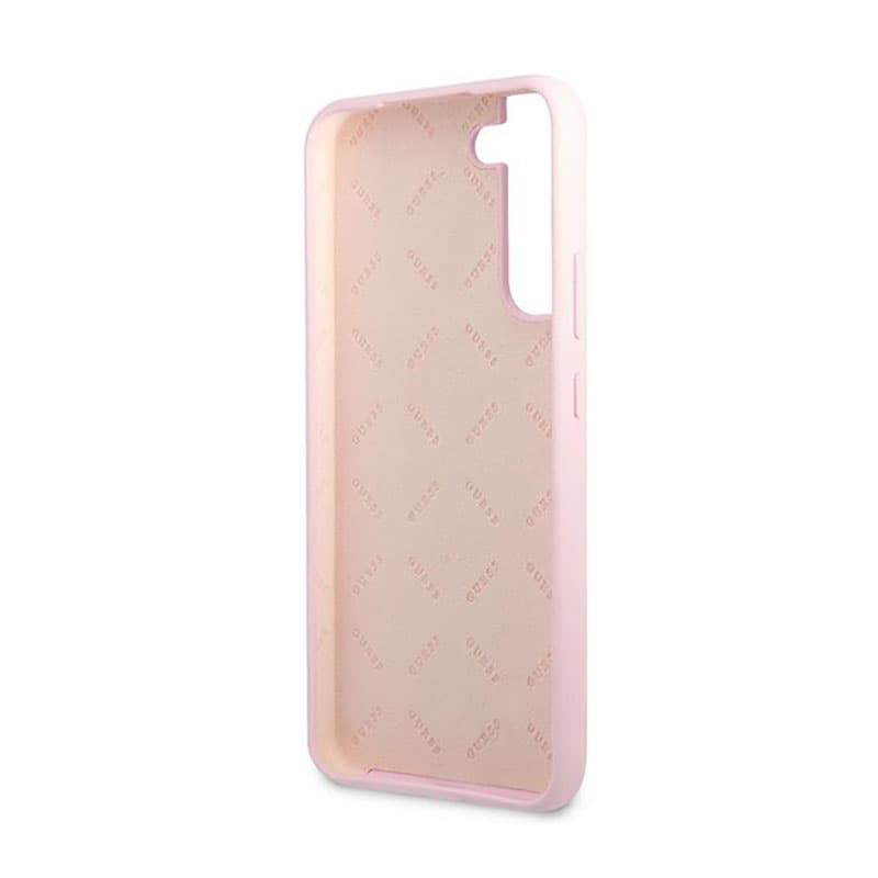 Guess Silicone Script Metal Logo - Cover for Samsung Galaxy S22+ (Pink) 7