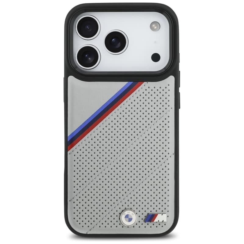 BMW M Tricolor Metal Logo MagSafe - iPhone 17 Pro Case (Gray) 3