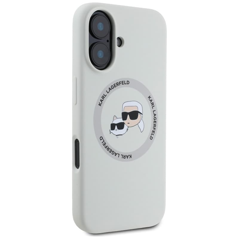 Karl Lagerfeld Silicone Double Heads And Circle MagSafe - Case for iPhone 16 (beige) 4
