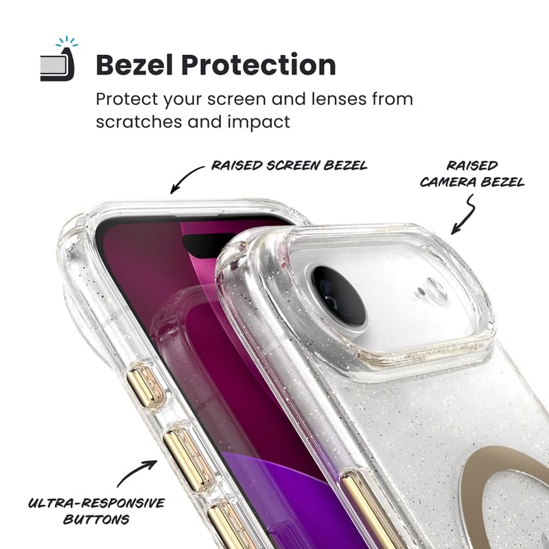 Speck Presidio Lux MagSafe - iPhone Air Case (Glitter / Gold Metallic) 5