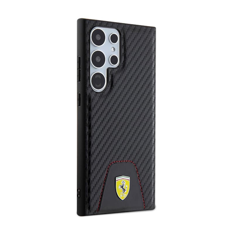 Ferrari Carbon Stitched Bottom - Case for Samsung Galaxy S24 Ultra (black) 4