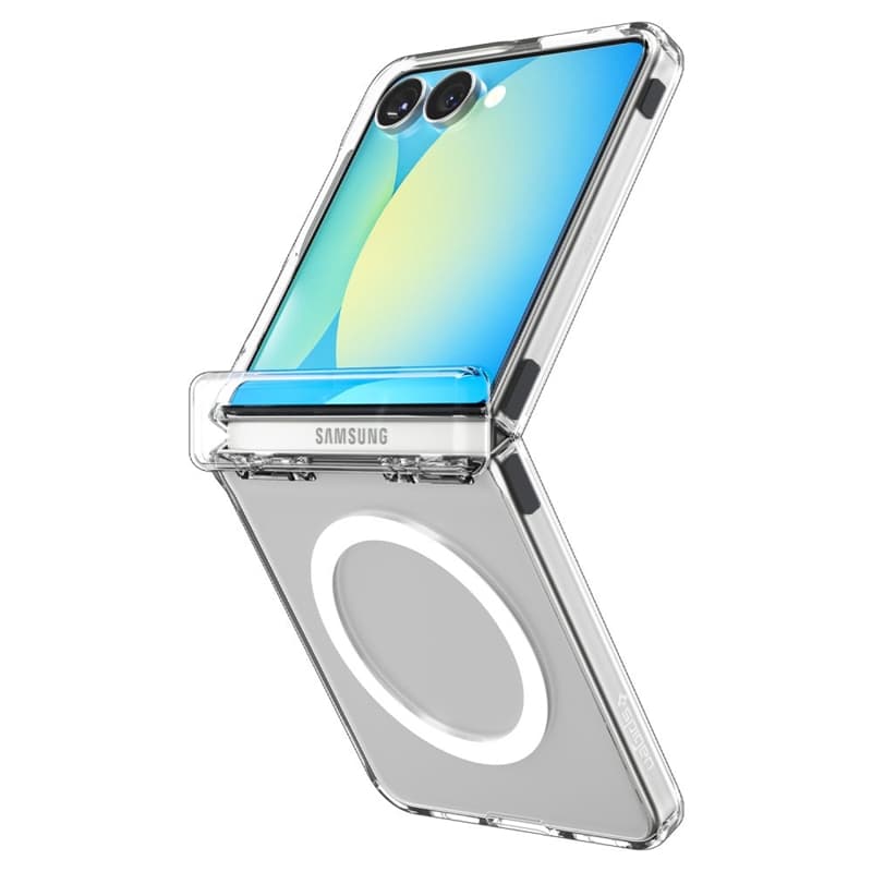 Spigen Ultra Hybrid Pro Mag MagSafe - Case for Samsung Galaxy Z Flip 7 (Clear/White) 3