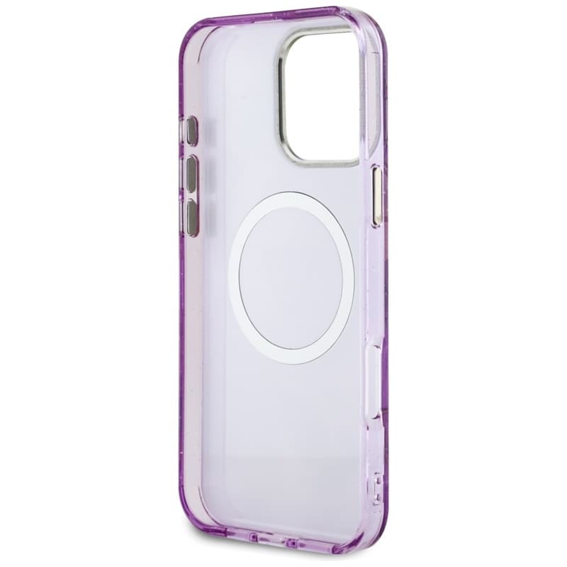 Guess Glitter Flowers Triangle Buttons MagSafe - Case for iPhone 16 Pro Max (purple) 7