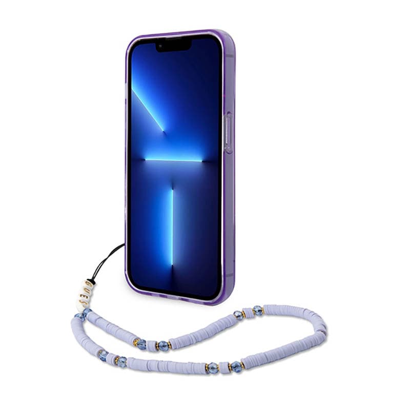Guess Translucent Pearl Strap - Case for iPhone 14 Pro (Purple) 4