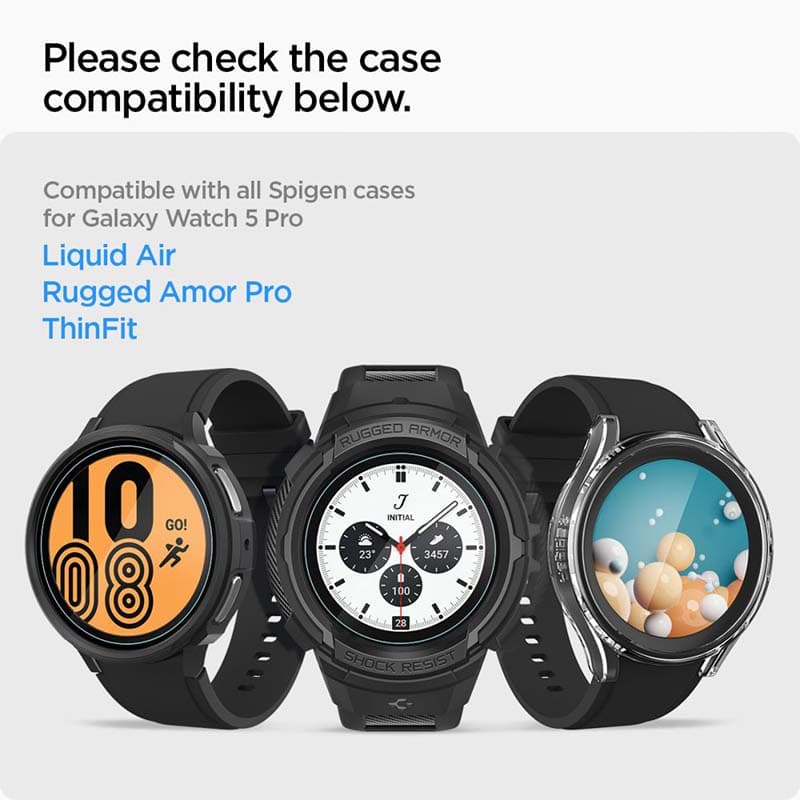 Spigen GLAS.TR EZ FIT 2-Pack - Tempered glass for Samsung Galaxy Watch 5 Pro 45 mm (2 pcs) 6