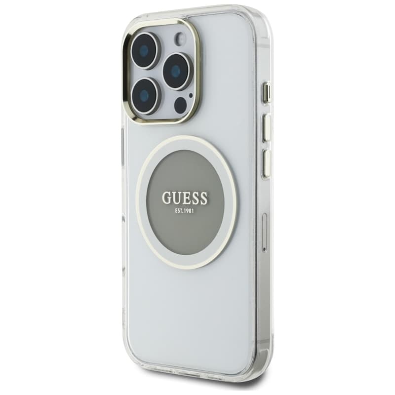 Guess IML Metal Colored Circle Classic Logo MagSafe - Case for iPhone 16 Pro (gray) 2