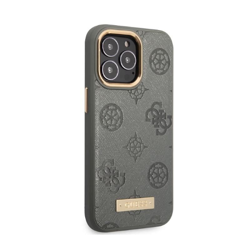 Guess Peony Logo Plate MagSafe - Case for iPhone 13 Pro Max (Grey) 4